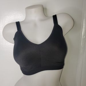 Warners Easy Does It Underarm Smoothing Wireless Soft Cup Bra Black Size Large